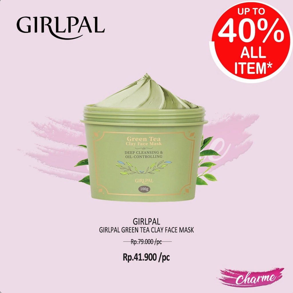 (READY &amp; ORI) Girlpal Clay Face Mask / Masker Wajah Rose Lavender Green Tea BPOM