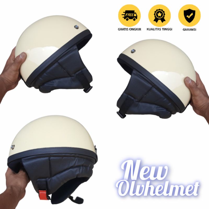 HELM CHIPS RETRO PRIA WANITA PET PENDEK SNI FREE PACKING