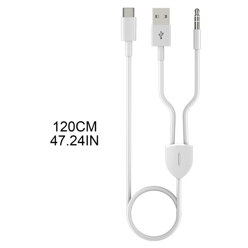 Kabel VIVI 120cm Type-C Kabel 3kabel AUX 5mm Garis 2-in-1 Charging Cable Wire