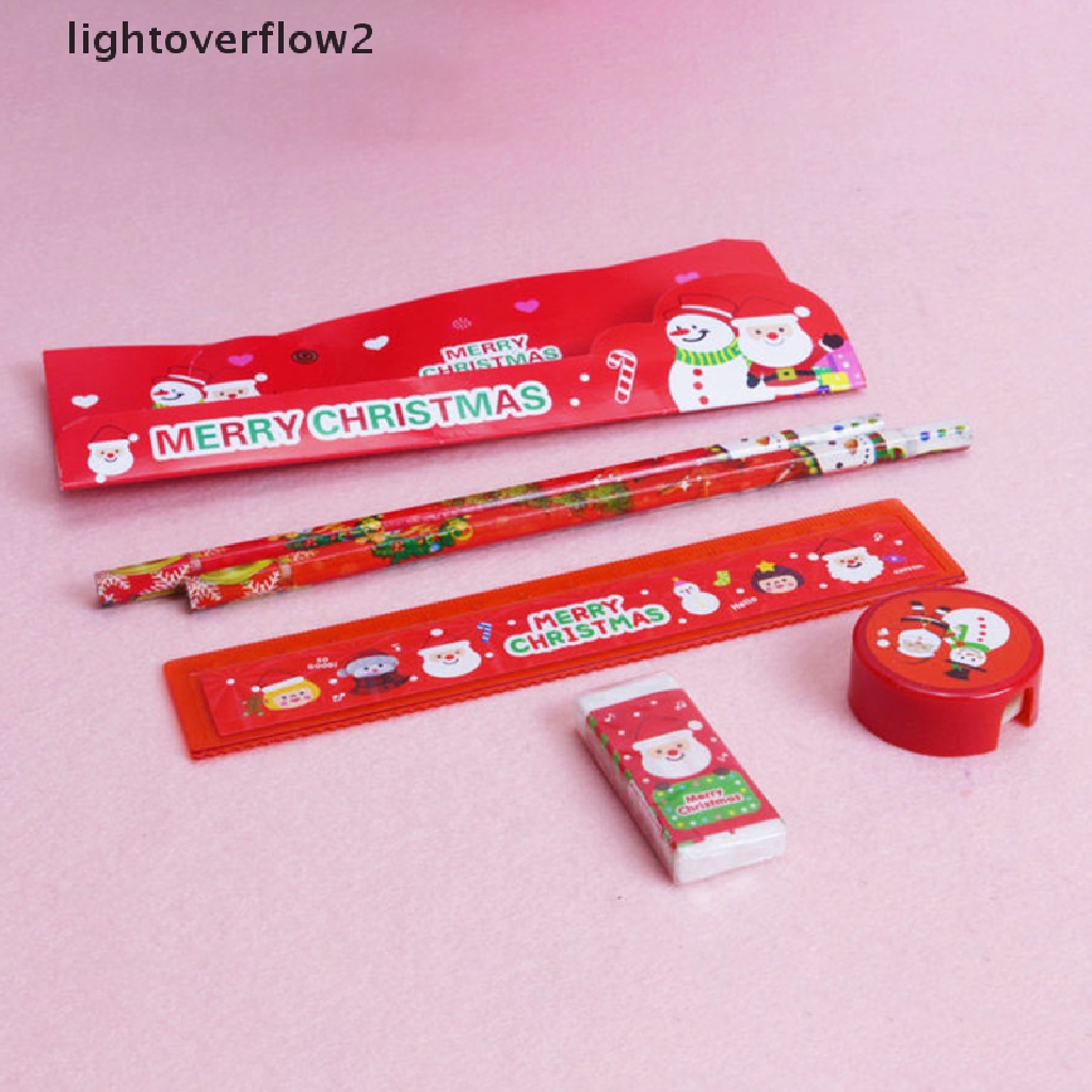 (lightoverflow2) 5pcs / Pak Rautan Pensil Motif Natal Untuk Stationery Sekolah / Hadiah