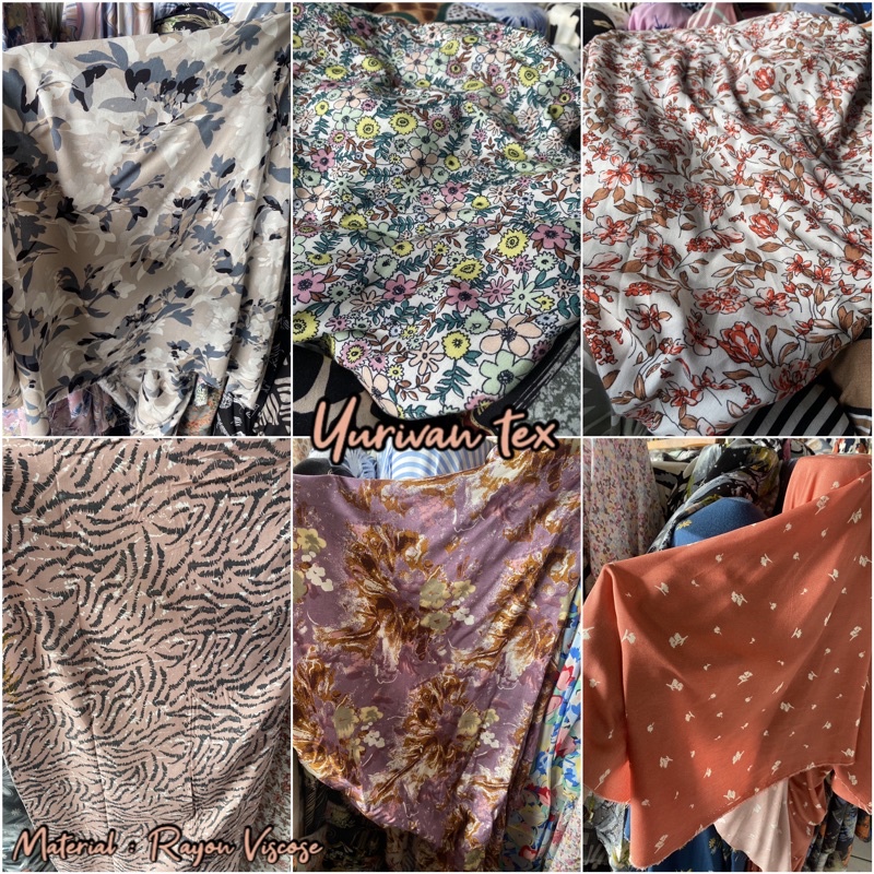 Jual Kain Rayon Viscose Premium Motif JT Per 0,5 Meter | Shopee Indonesia