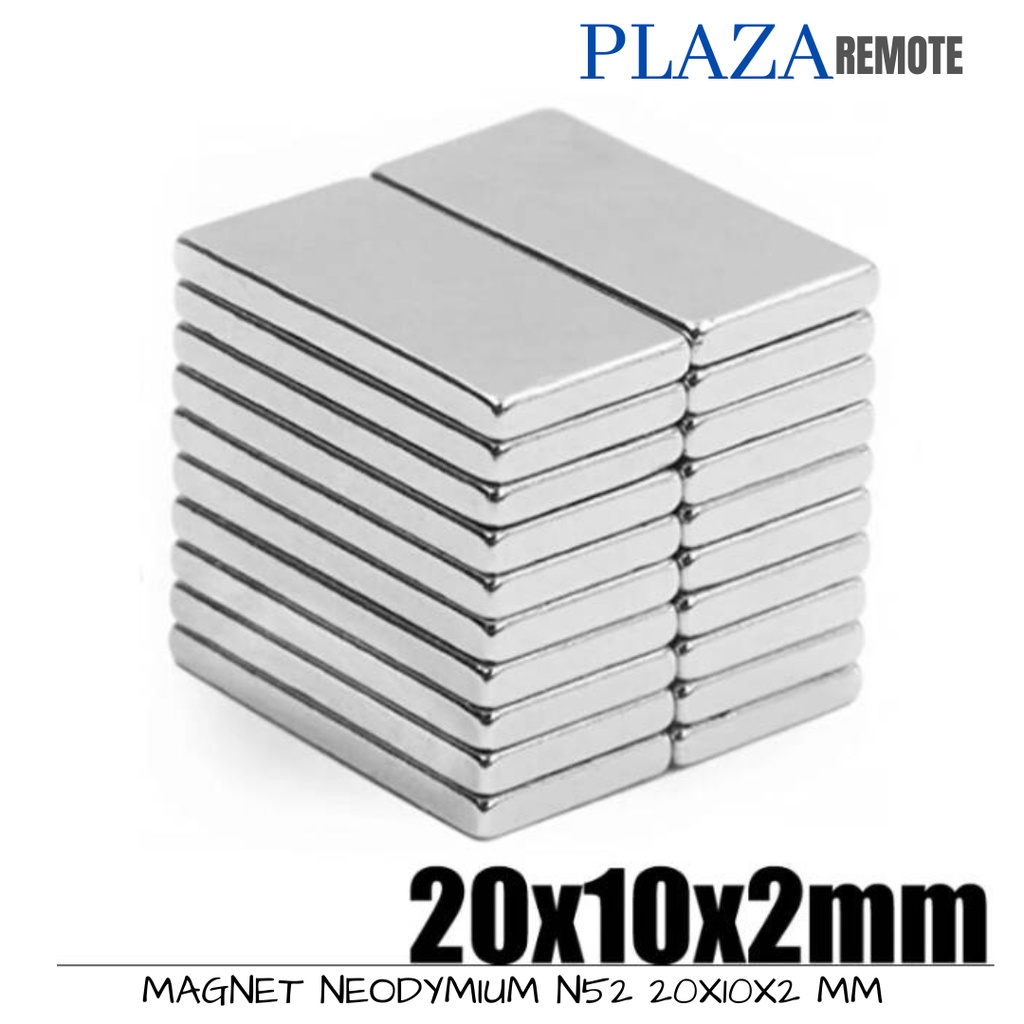 STRONG MAGNET NEODYMIUM KOTAK N52 NdFeB SQUARE 20X10X2 MM