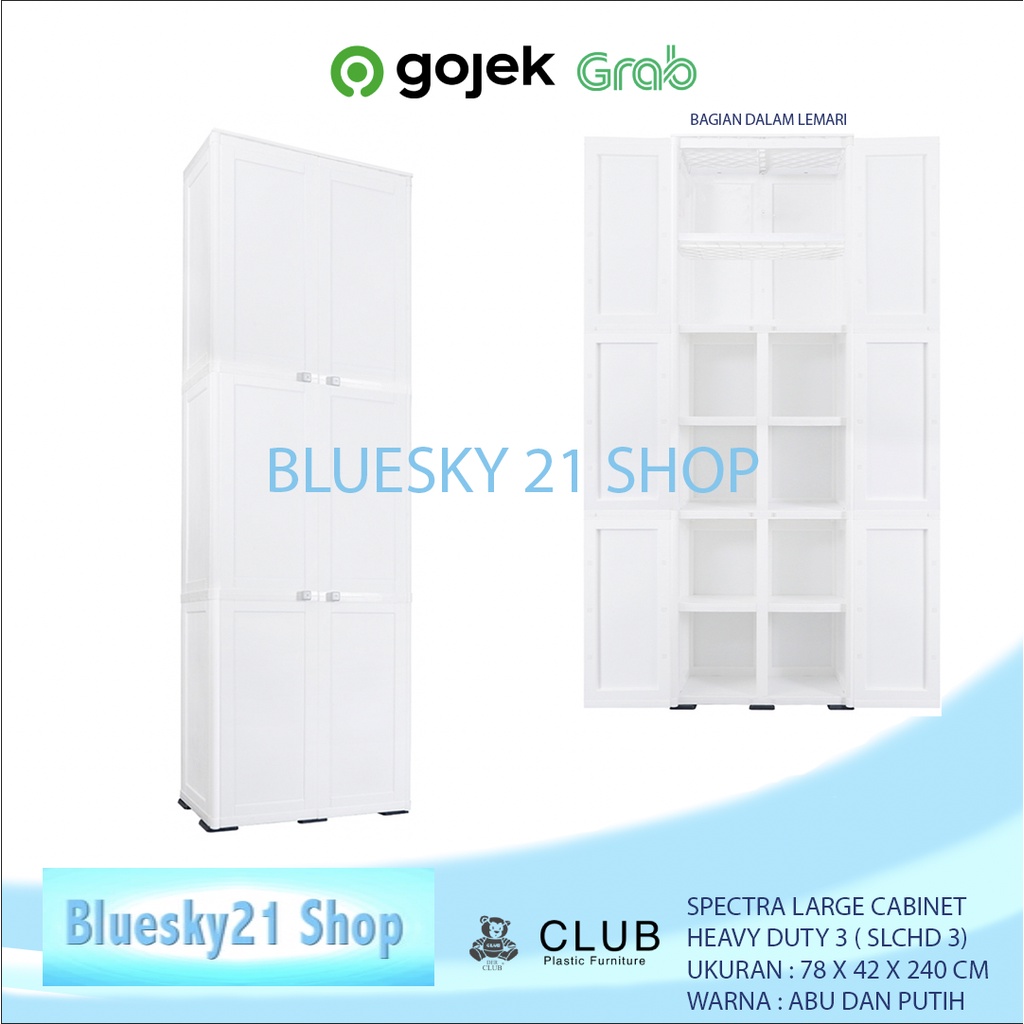 LEMARI PAKAIAN PLASTIK 6 SUSUN JUMBO CLUB SLCHD 3/ LEMARI PLASTIK RAK MINIMALIS 6 PINTU CLUB/ SPECTR