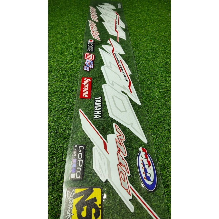 Striping Transparan Mio Sporty List Variasi Sticker putih merah