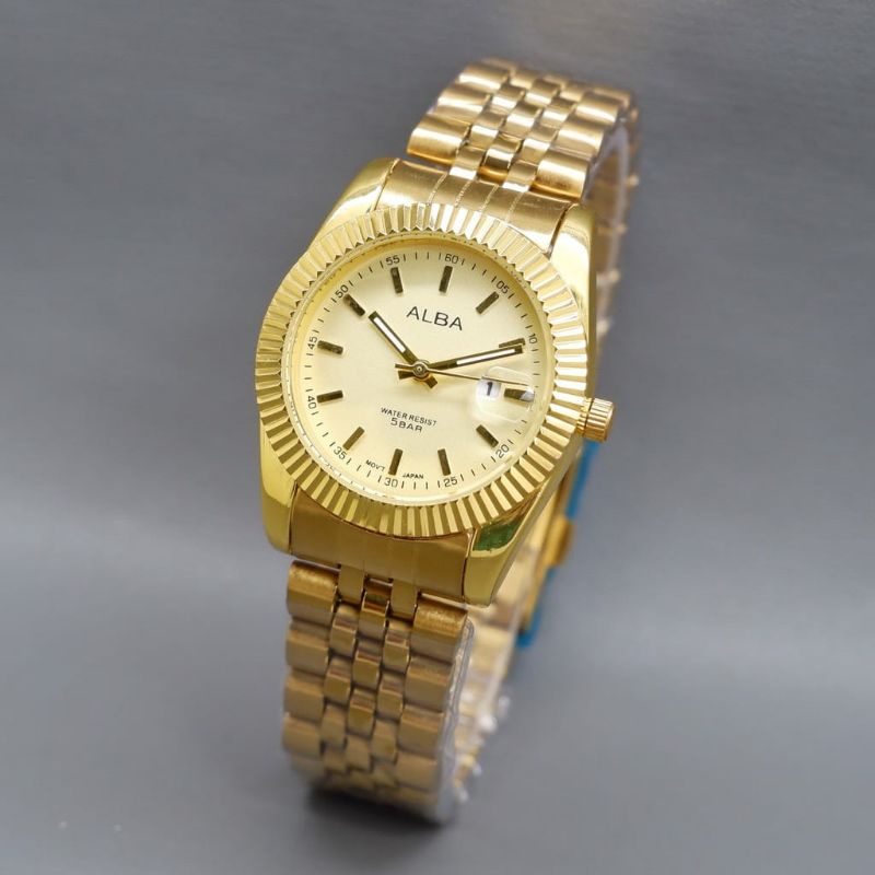 Jam Tangan Alba Wanita Stainliss Steel Rantai Fashion Bisa COD