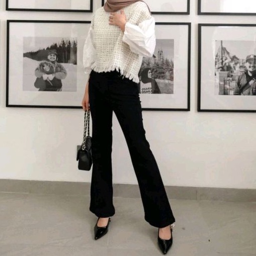 CELANA CUTBRAY JEANS WANITA HIGHWAIST JEANS RAWIS