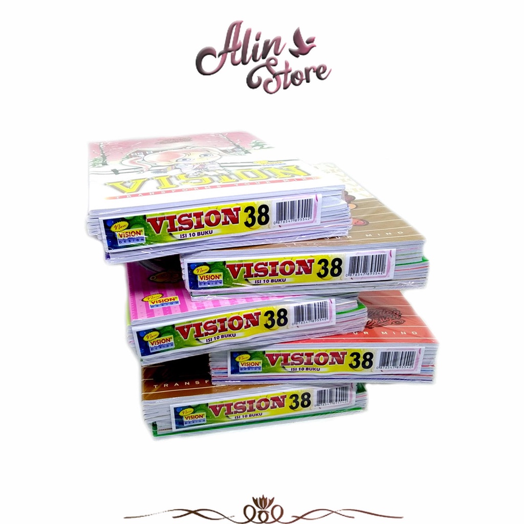 

Buku Tulis 38 Lembar 1 Pack 10 Pcs Vision