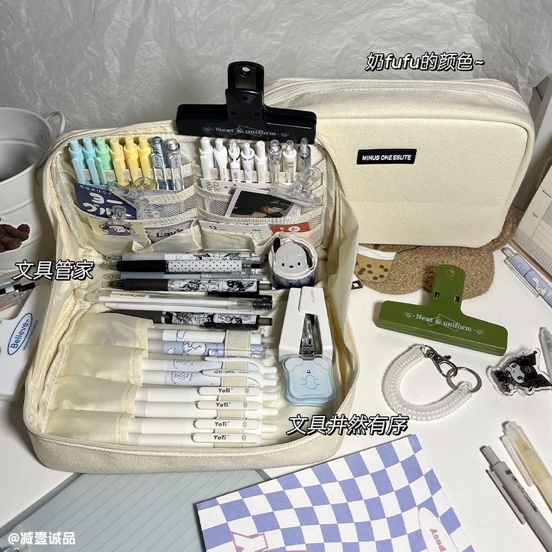 set alat tulis murah stationary aesthetic set tempat pensil besar multifungsi✽♈✣Sera Sera Pensil Jepang Siswa Sekolah Dasar dan Menengah Kanvas Sederhana Kapasitas Besar Dapat Berdiri Multi Fungsi Bernilai Tinggi Alat Tulis Perpustakaan Kotak Pensil