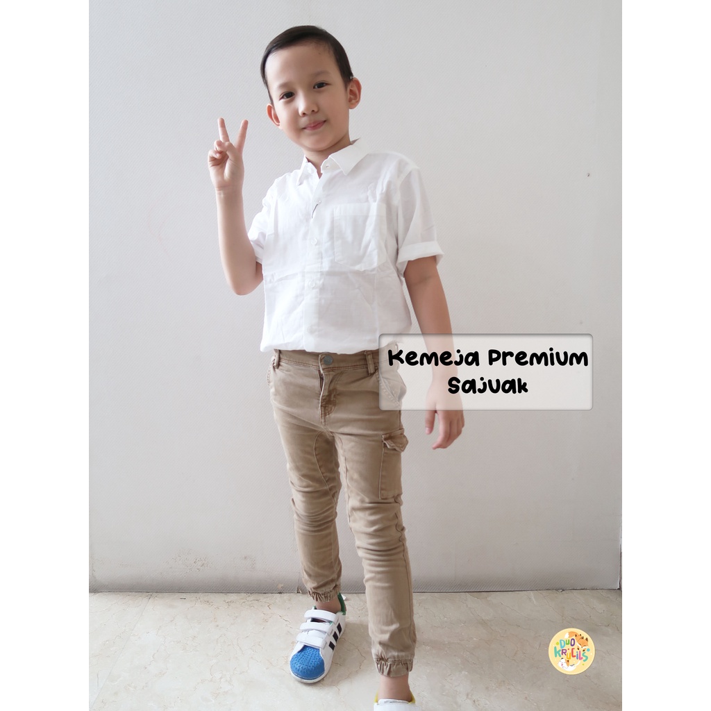 Kemeja Anak Laki-laki Bahan Katun Kerah Duduk by sajuak