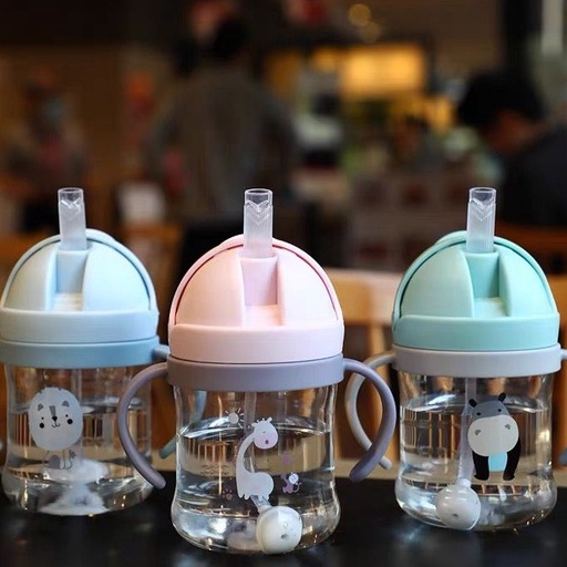 Botol Minum Anak Lucu Bottle 250ml Baby Kettle Tempat Minum Susu Bayi Dan Balita Warna Motif Kartun Lucu Botol Gelas Minum Sedotan