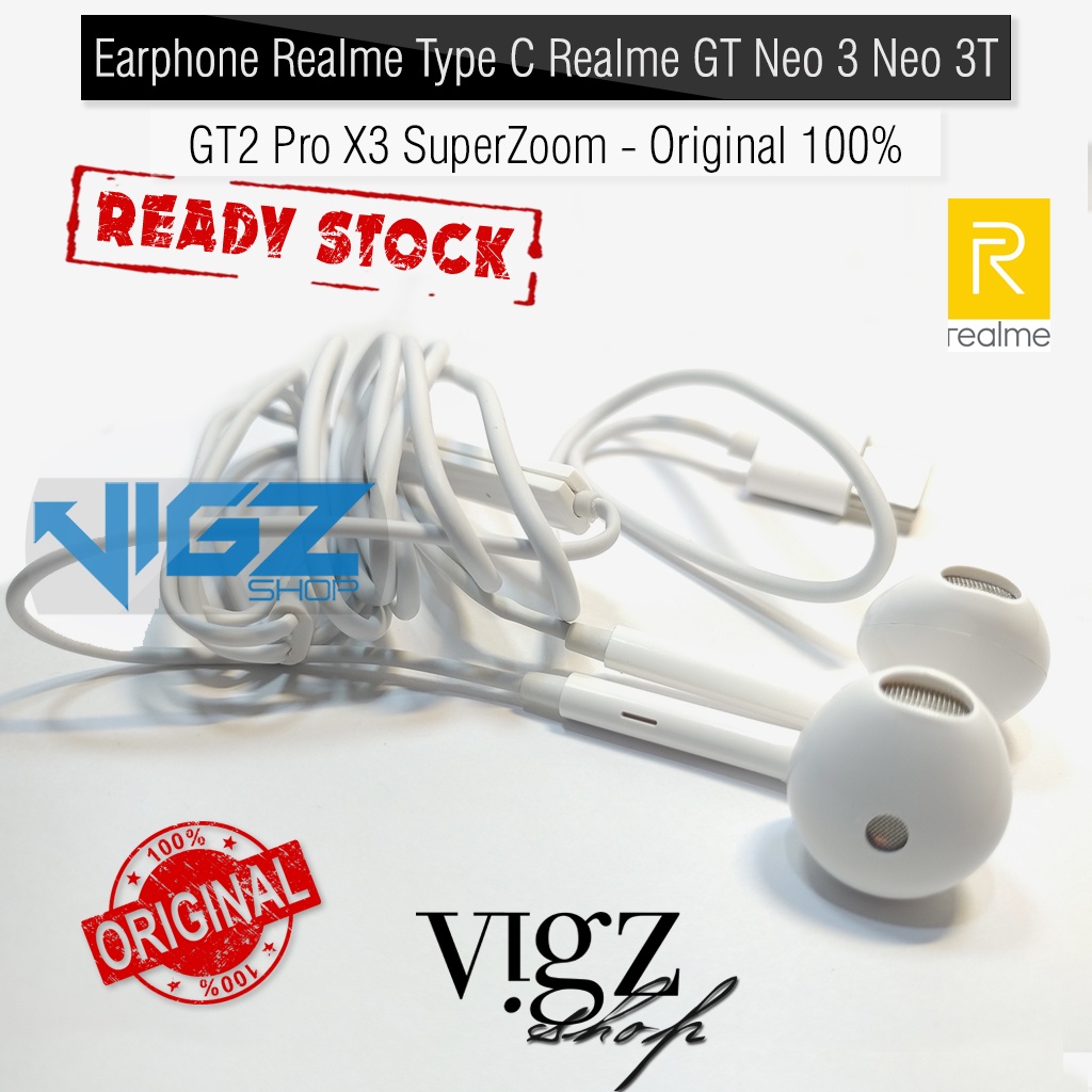 Earphone Handsfree Realme Type C Realme GT Neo 3 Neo 2 Neo 3T GT2 Pro X3 SuperZoom Original