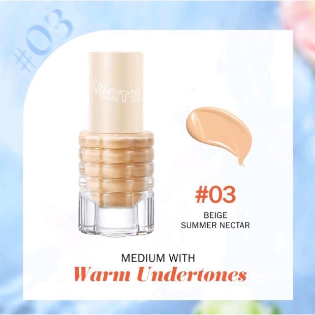 ☘️Yuri Kosmetik☘️Barenbliss Bloomatte Light It Up Skin Tint Foundation Coverage FREE LIP MASK