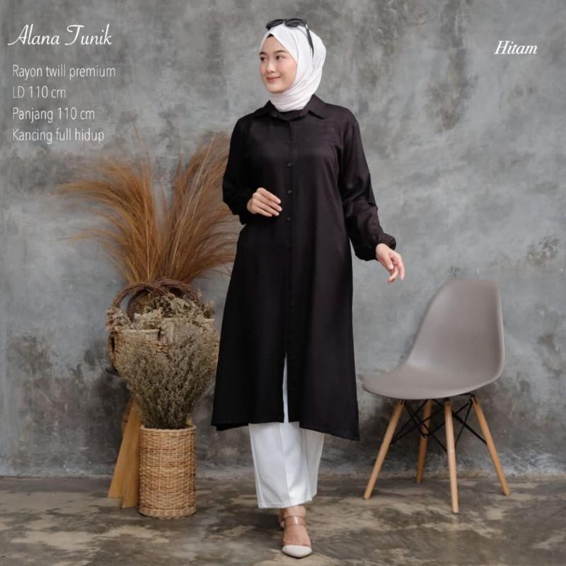 Long Tunik rayon Twill - ALANA TUNIK //JF704