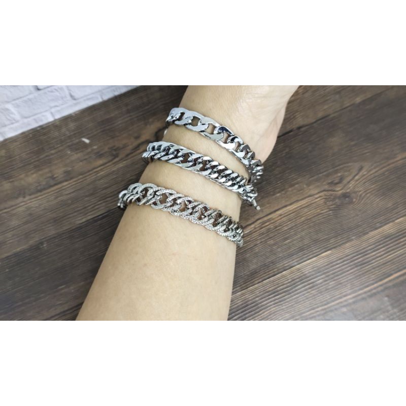 Fifi Fashion Gelang Rodium Import Premium Model Perhiasan Lapis Silver GR001