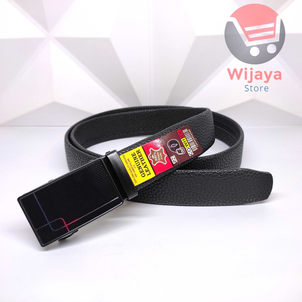 Ikat Pinggang Resleting Kulit Sintetis PU Leather Berkualitas Pria Sabuk Gesper Pendeng - [B009]