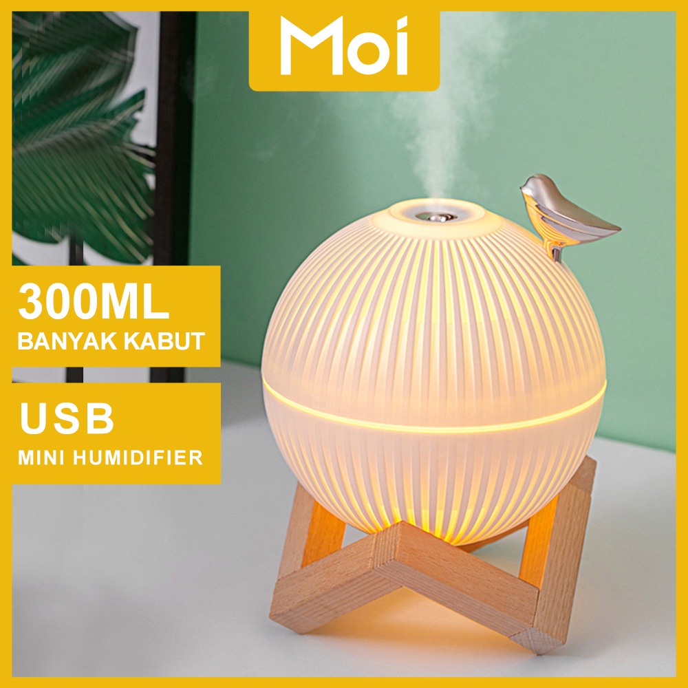 Moi 300ML Aesthetic Humidifier Diffuser Air Purifier Aromaterapy Bentuk Sangkar Burung