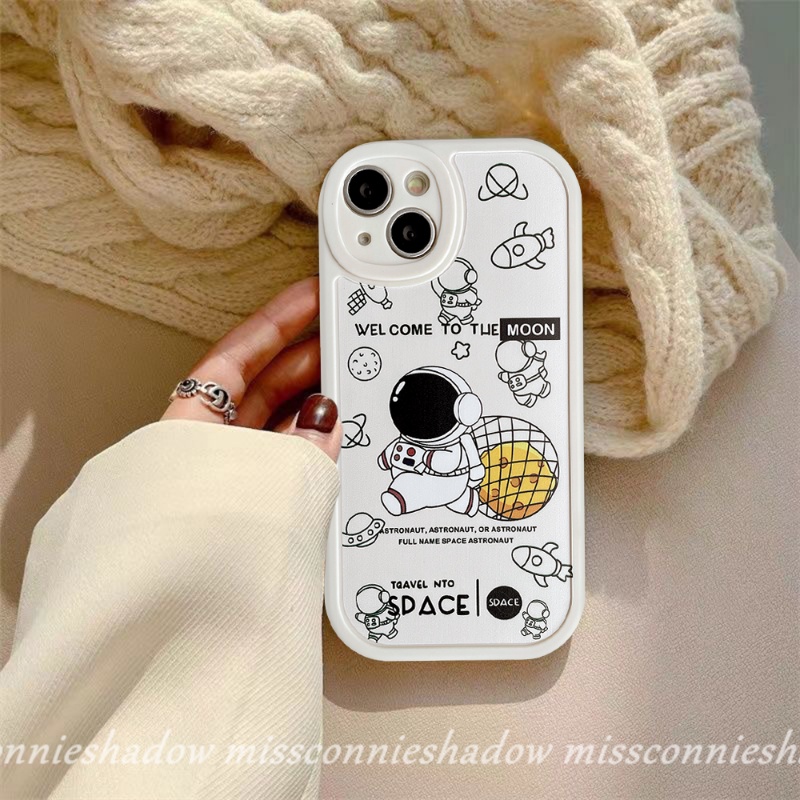 Soft Case TPU Motif NASA Astronot Cover IPhone 11 Pro MAX 7 8 6 6s Plus 13 12 14 Pro MAX 14 Plus XR X XS MAX SE 2020