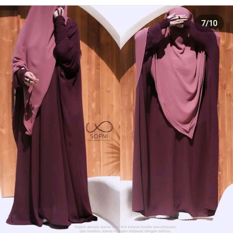 Preloved yucca abaya tawny plum sz XL