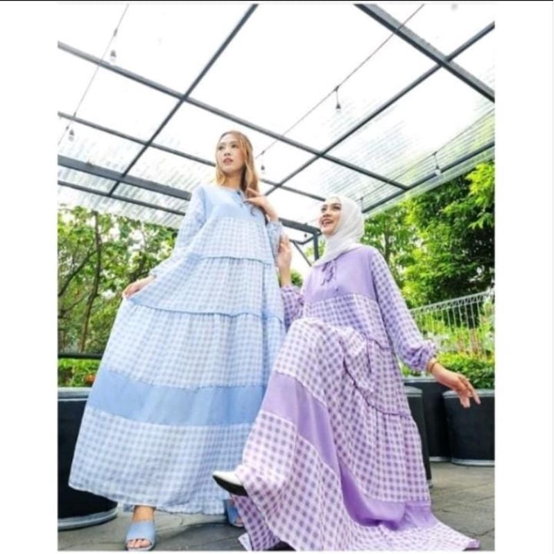 Gamis kotak blue by extu