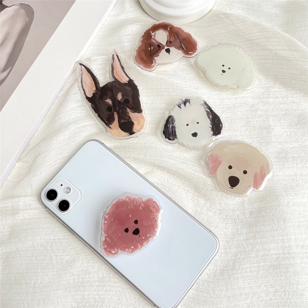 Popsocket Hp Bentuk Anjing Teddy Bahan Akrilik