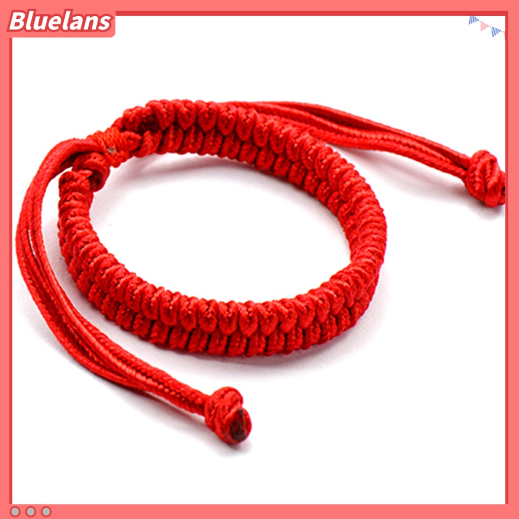 Bluelans Bracelet Chinese Style Red Rope Braided Jewelry Handmade Adjustable Bangle