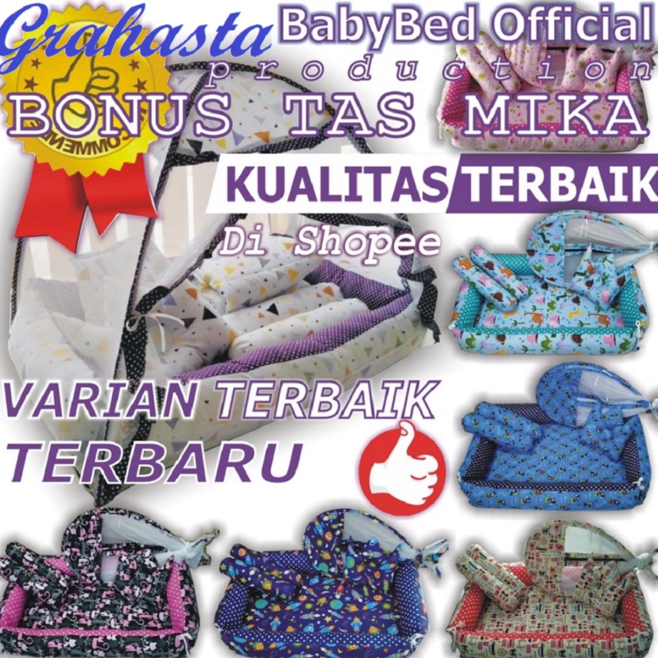 BEST-SELLER Kasur Bayi Kelambu dan-Bedcover Motif Archery x Polkadot-navy CBNK 029 PLUS NON FURING