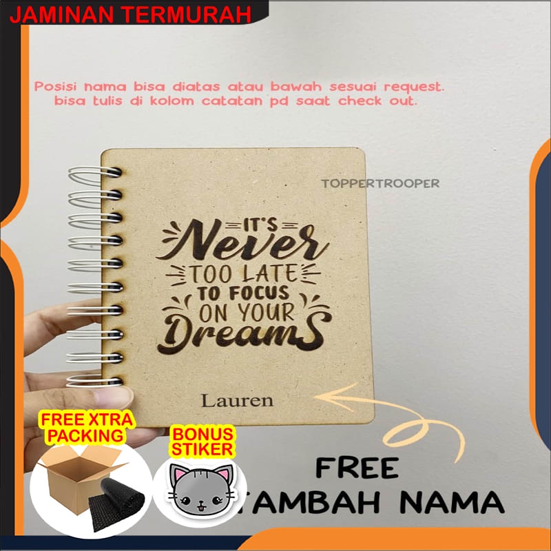 

Promo [Free Grafir Nama] NoteBook Kayu|Buku Tulis Kayu|Buku Jurnal | Diary Keren