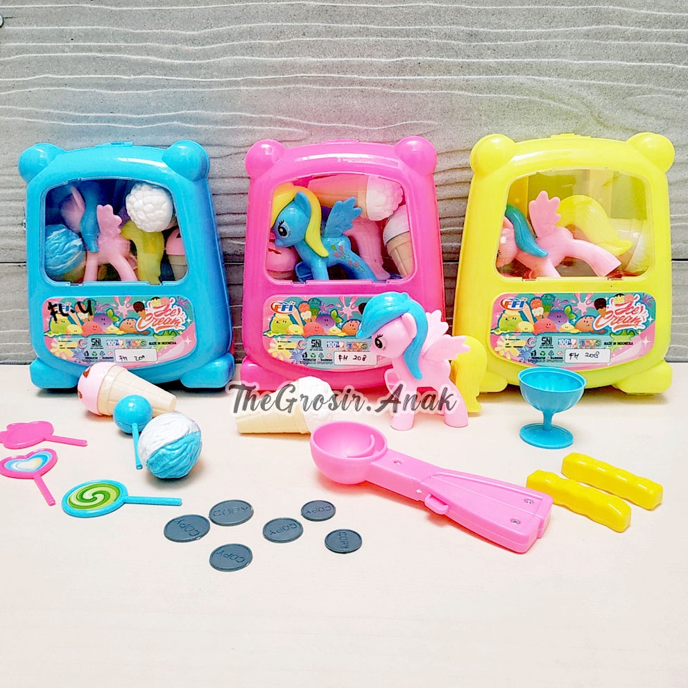 Ice Cream Little Pony Trolley FH208 Koper Dorong Mainan Masak-masakan Permen Es Krim