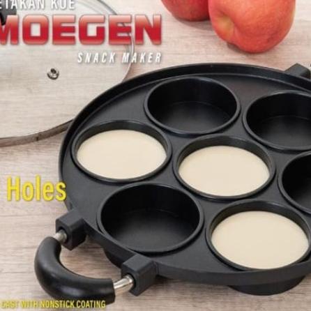 Terbaruス MOEGEN cetakan kue martabak mini kue lumpur snack maker 7 lubang datar cake pan ..