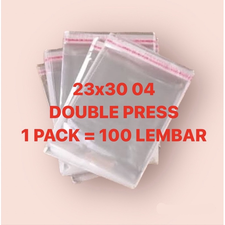 23x30 04 100 PCS | PLASTIK OPP SEAL PACKING BAJU GARMEN