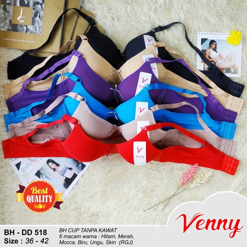 Bra Bh Venny tanpa kawat busa tipis cup besar DD518