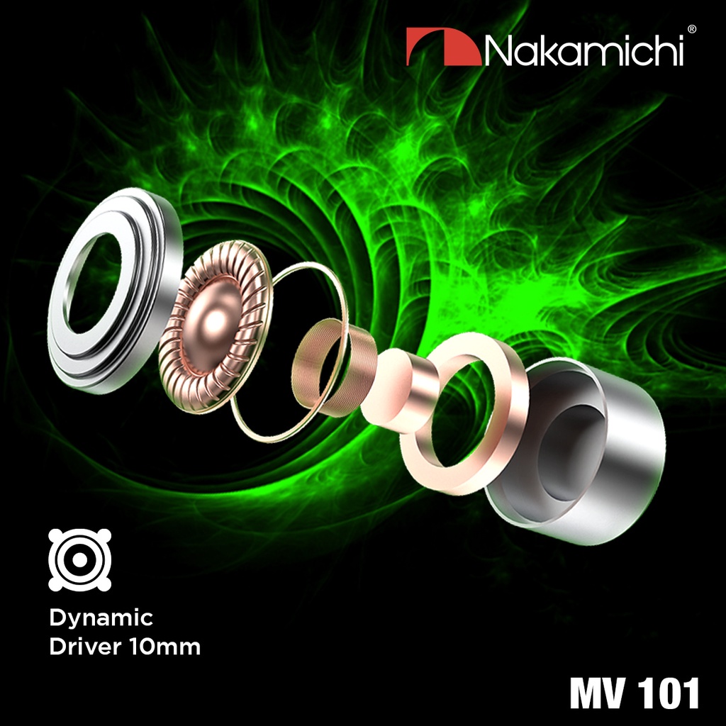 Nakamichi MV 101 Dynamic Driver In Ear Monitor Wired Earphone Mic IEM