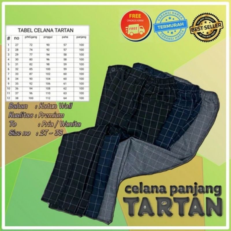 CELANA TARTAN PRIA CHINO TERBARU