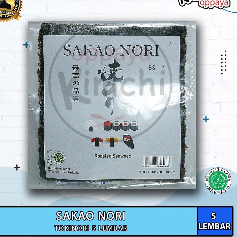 

Clearance sale--Sakao Nori Sushi Nori 5 Lembar Seaweed Rumput Laut Halal Mui