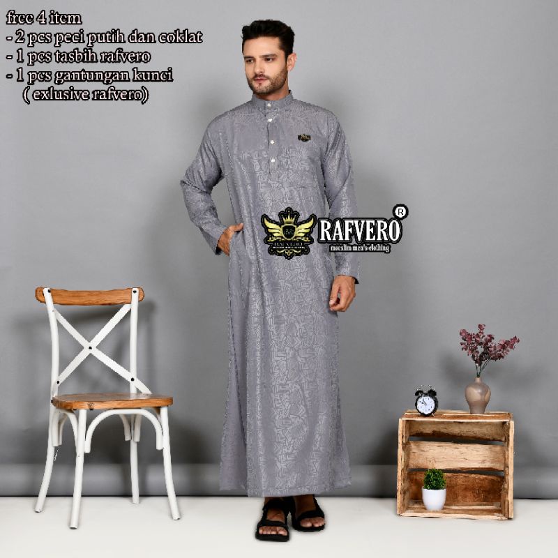 Jubah Pria DAVRAN ORIGINAL RAFVERO - Jubah Pria Terbaru - Jubah Pria Embos