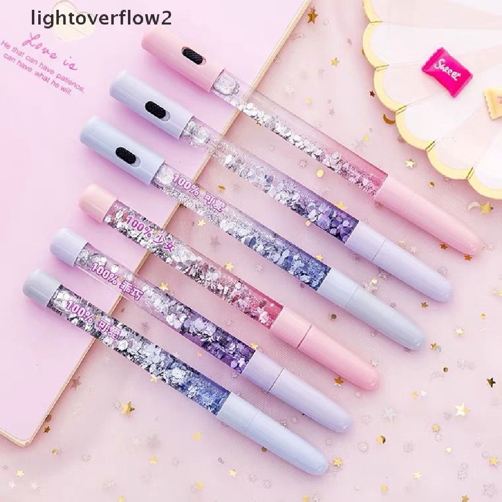 (lightoverflow2) Pulpen Gel 0.5mm Gaya Korea Selatan / Jepang Untuk Anak Perempuan (ID)