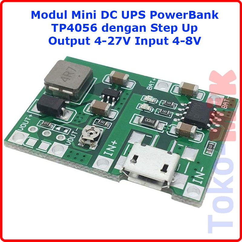 Modul Mini DC UPS Lithium 18650 PowerBank TP4056 Step Up MT3608