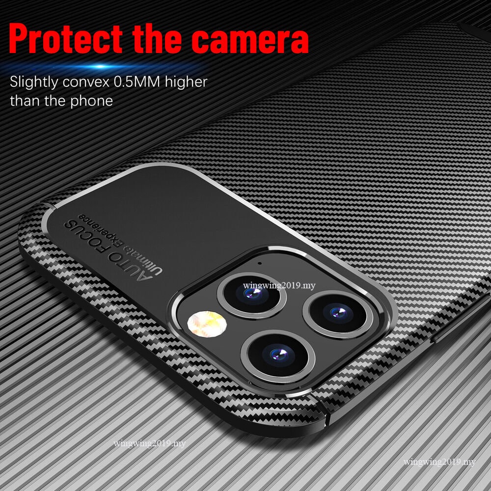 Case Bahan Silikon Carbon Fiber Untuk iPhone 14 / 13 Pro Max 11 mini 12 / XS / XR / 8 / SE 6 7 8 Plus