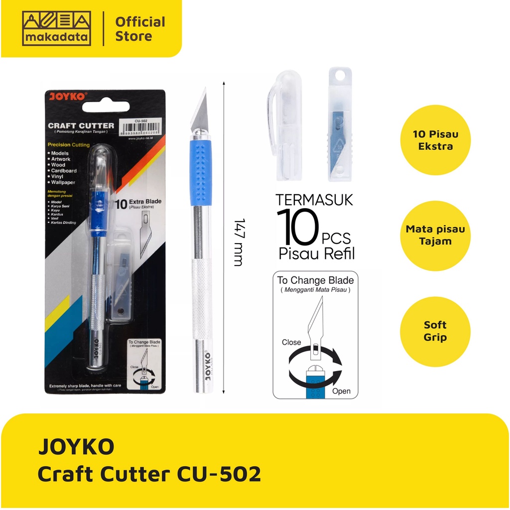 

CRAFT CUTTER / PEMOTONG KERAJINAN JOYKO CU-502 (1 PCS) MURAH