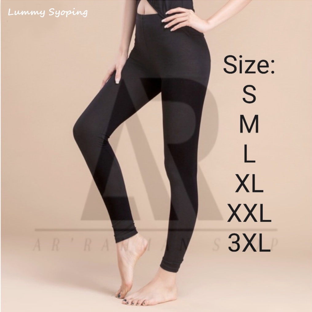 [TERLARIS] Legging Wanita Polos Kaos Rayon / Legging Basic Tidak Licin / Lejing / Legging standar dan Jumbo Bahan Kaos