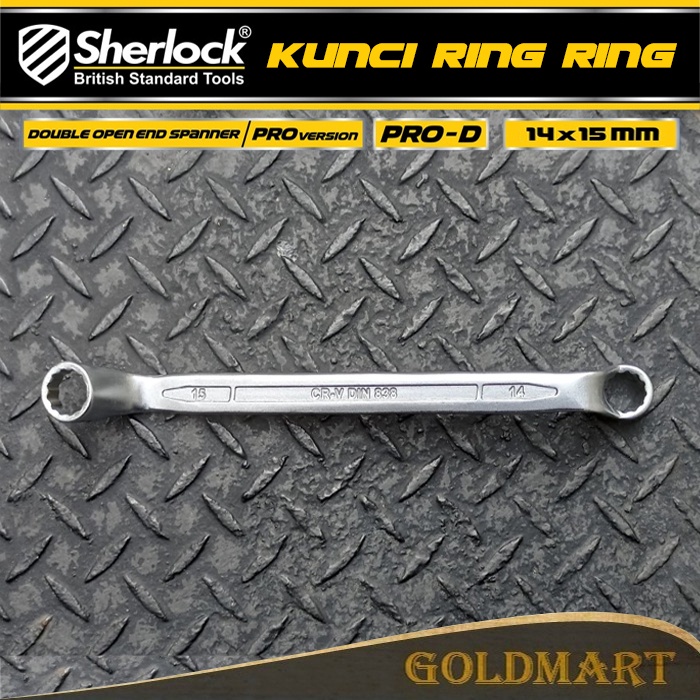 Kunci Ring Ring (Pro-D Series) uk. 14 x 15 mm Original Sherlock (1 pcs)