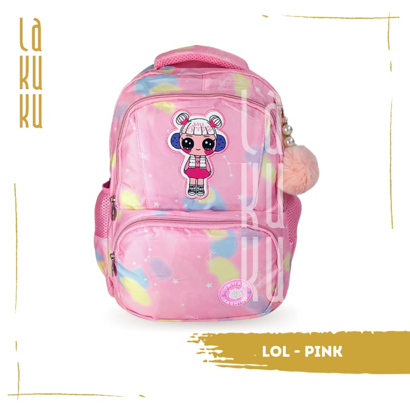 Lakuku - Tas Ransel Anak Sekolah SD SMP School Bag Ombre Lol Love Cantik