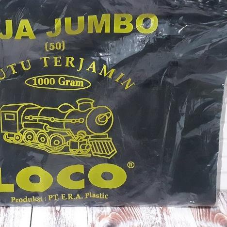 

Kantong kresek plastik tebal kuat raja jumbo 50 hitam putih merah - Hitam