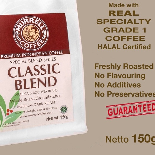 

Classic House Blend Kopi Premium Spesial Biji Bubuk Murrell Coffee