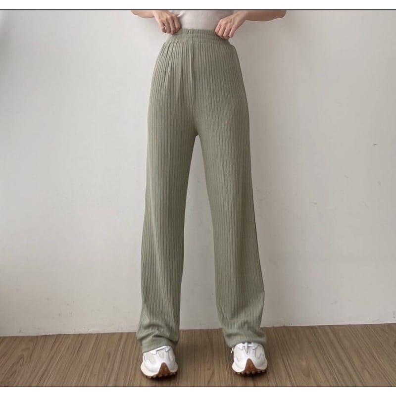 BEFAST - ZEC OOTD Kulot DIVIAN / RJT Masha Kulot Knit Pant / Celana Panjang Wanita Terbaru / Kulot RIB Kekinian Remaja ABG / Pakaian Casual Wanita Kerja / Kulot Polos Formal / Fashion Ala Style Korean / Celana Kulot Terlaris /  Trendy