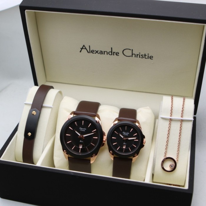 JAM TANGAN ALEXANDRE CHRISTIE AC 8667 BOX SET COUPLE ORIGINAL GARANSI 1 TAHUN