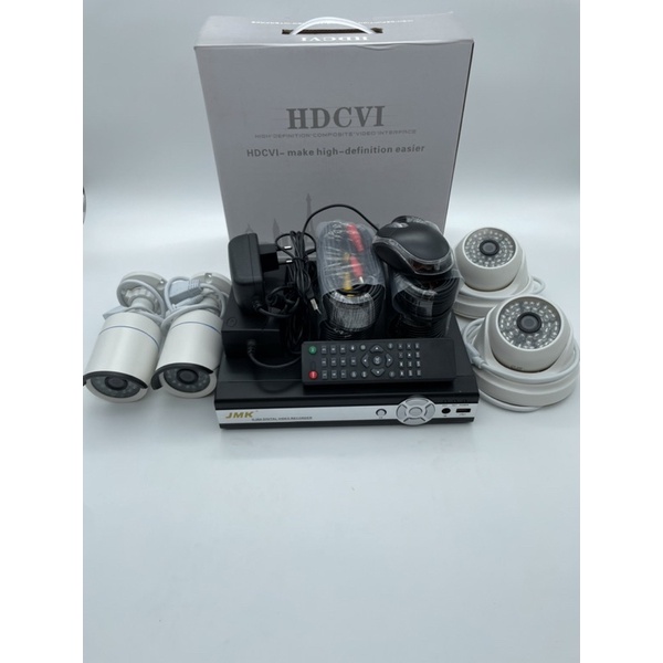 PAKET DVR HDCVI KIT 4ch CVI KIT paket dvr kit 4channel lengkap dengan cctv plus hardisk 500GB dan kabel cctv tidak bisa online hp