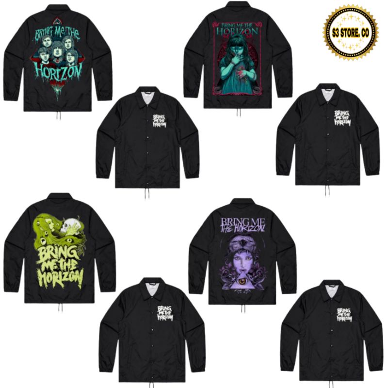 COACH JAKET BAND BMTH BRING ME THE HORIZON BAND METAL WINDBREAKER HITAM JAKET COACH PREMIUM Quality 