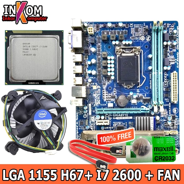 Mainboard Motherboard Mobo H67 LGA 1155 Plus Processor I7 2600