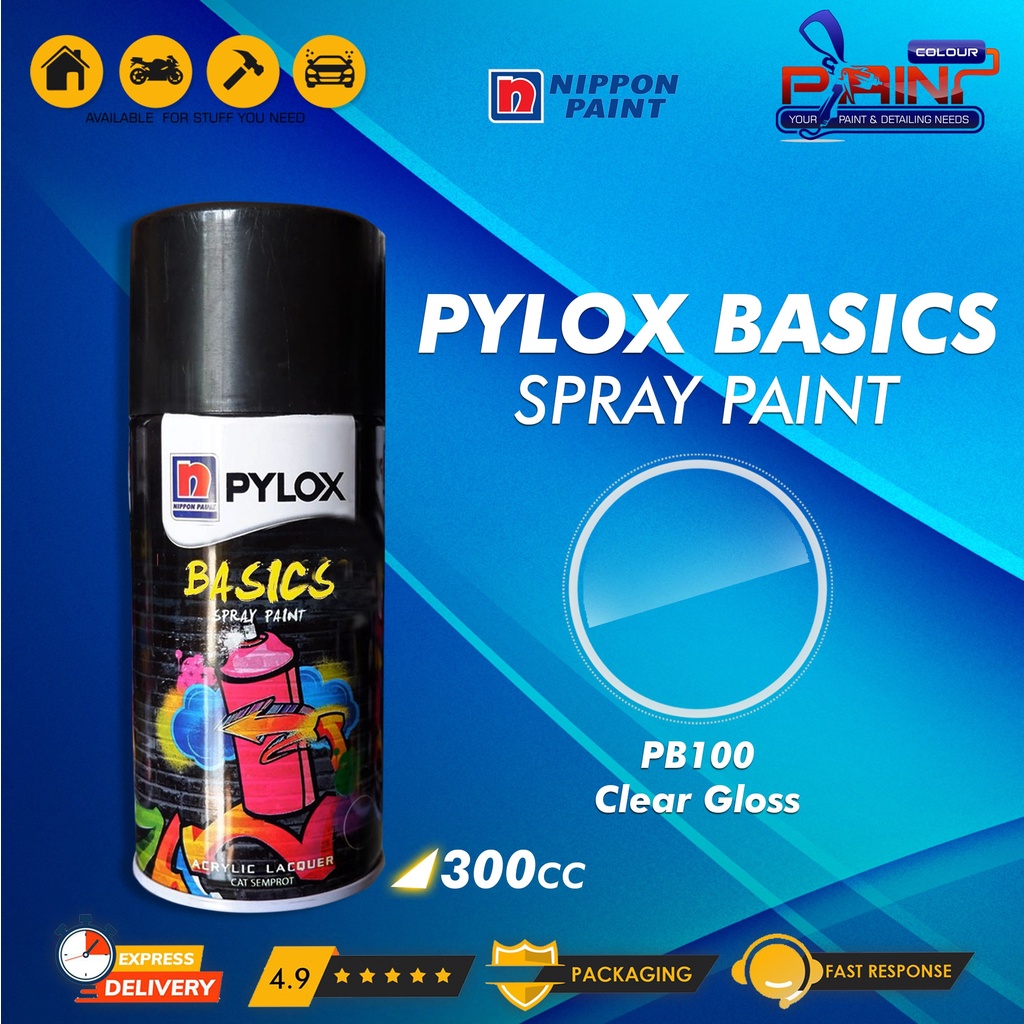 Cat Semprot Nippon Paint PYLOX BASICS 300cc - PB100 Clear Gloss